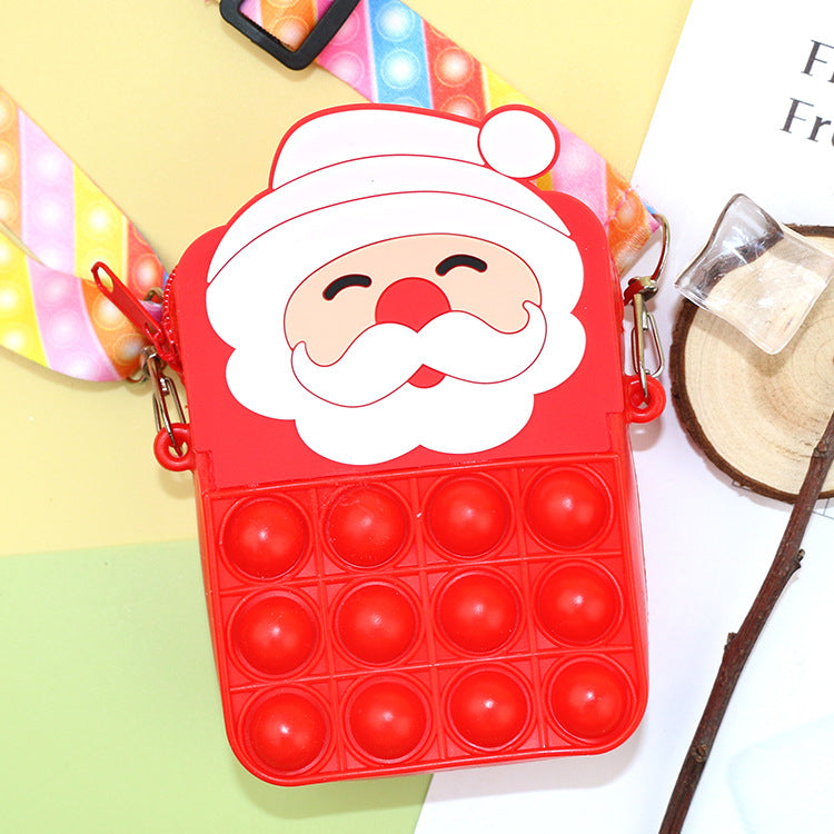 Wholesale Cartoon Silicone Santa Claus Unzipped Children's Bag Coin Purse