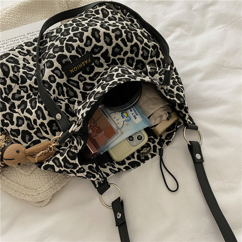 Wholesale Large Capacity Leopard Print Canvas Tote Bag