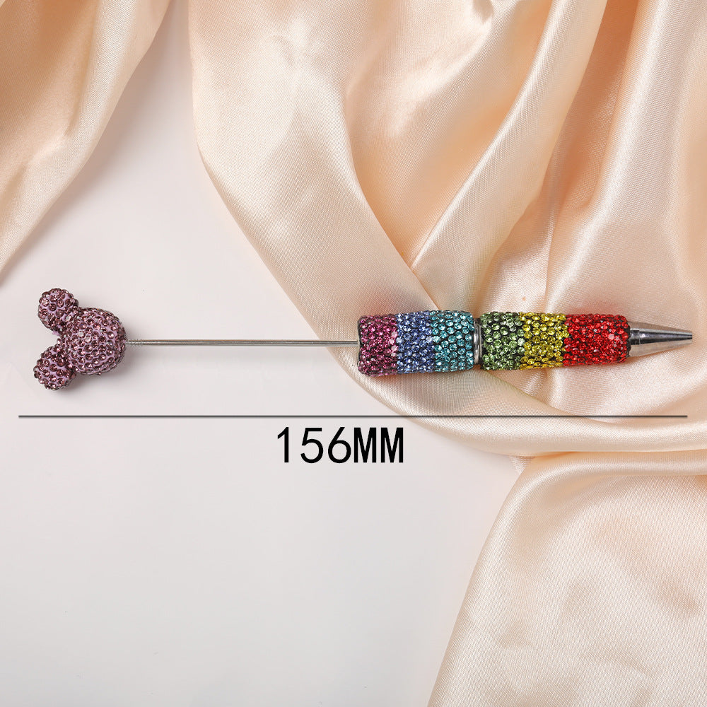 Wholesale  Rainbow Gradient Full Diamond Beadable Pens DIY Beadable