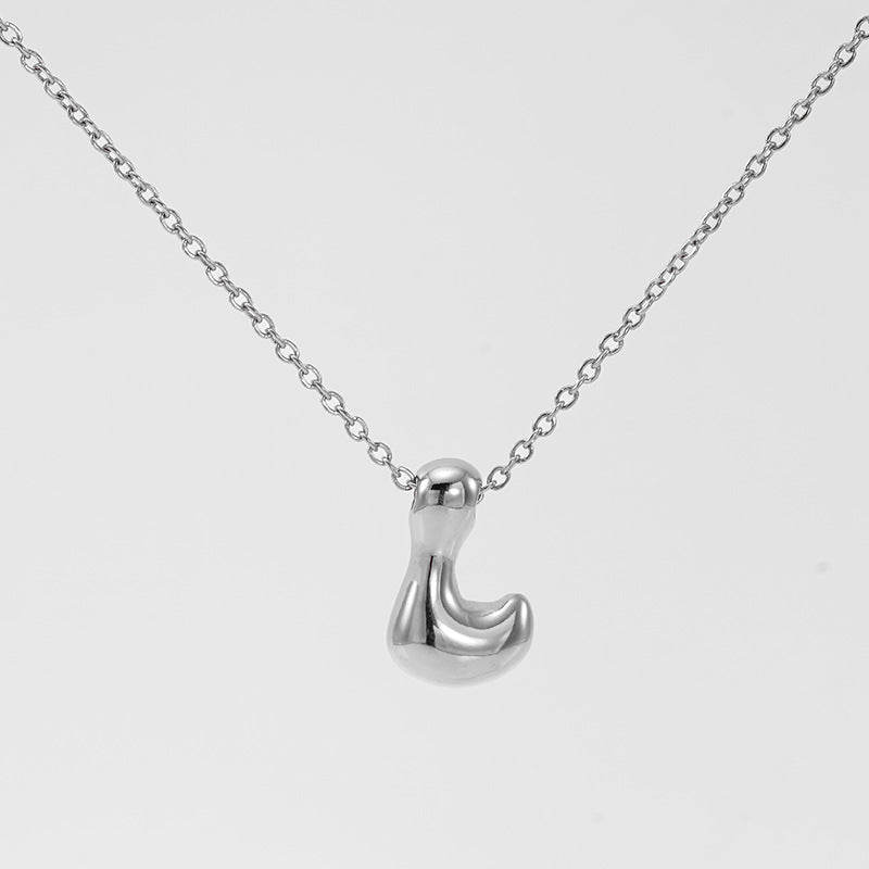 Wholesale Glossy bubble letter necklace for women 26 English letter pendants