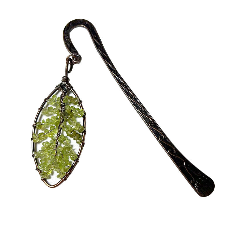 Wholesale Rotate Metal Natural Crystal Stone Learning Stationery Bookmark