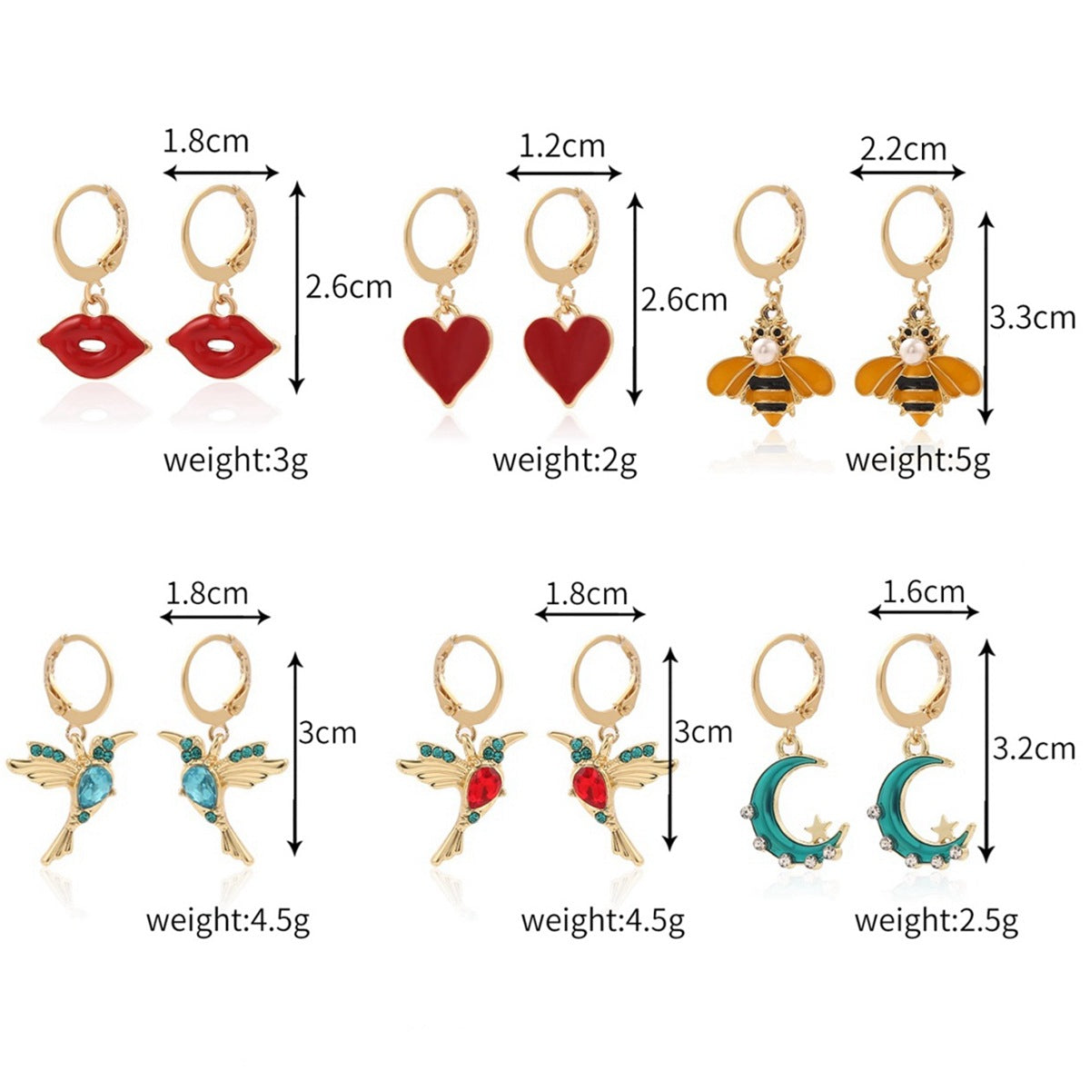 Wholesale Simple Pearl Smiley Bee Butterfly Set Mushroom Earrings