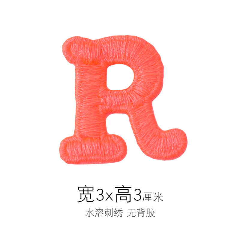 Wholesale Embroidered Letter R Patch Iron On Sew On Applique For Caps T Shirts Towels DIY Decorative Craft Supply