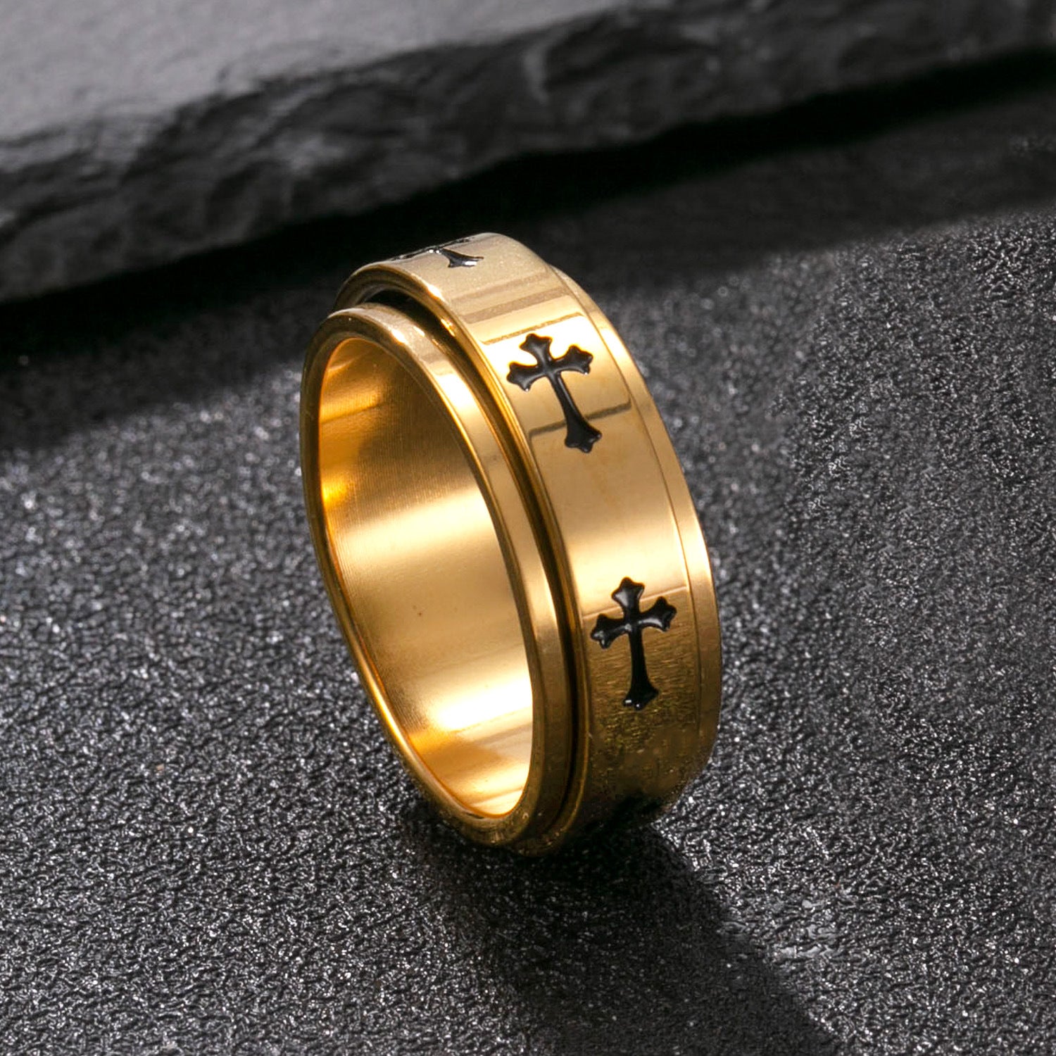 Wholesale Titanium steel ring cross ring stainless steel ring