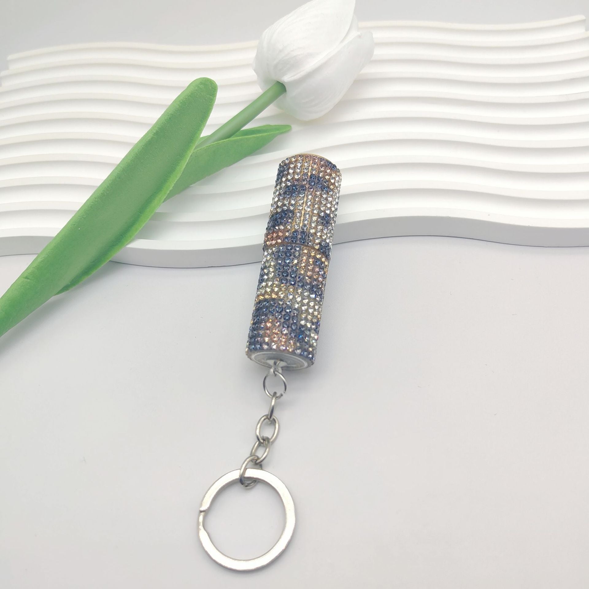 Wholesale Fashion Mini 5ml Diamond Split Perfum Bottle Keychain