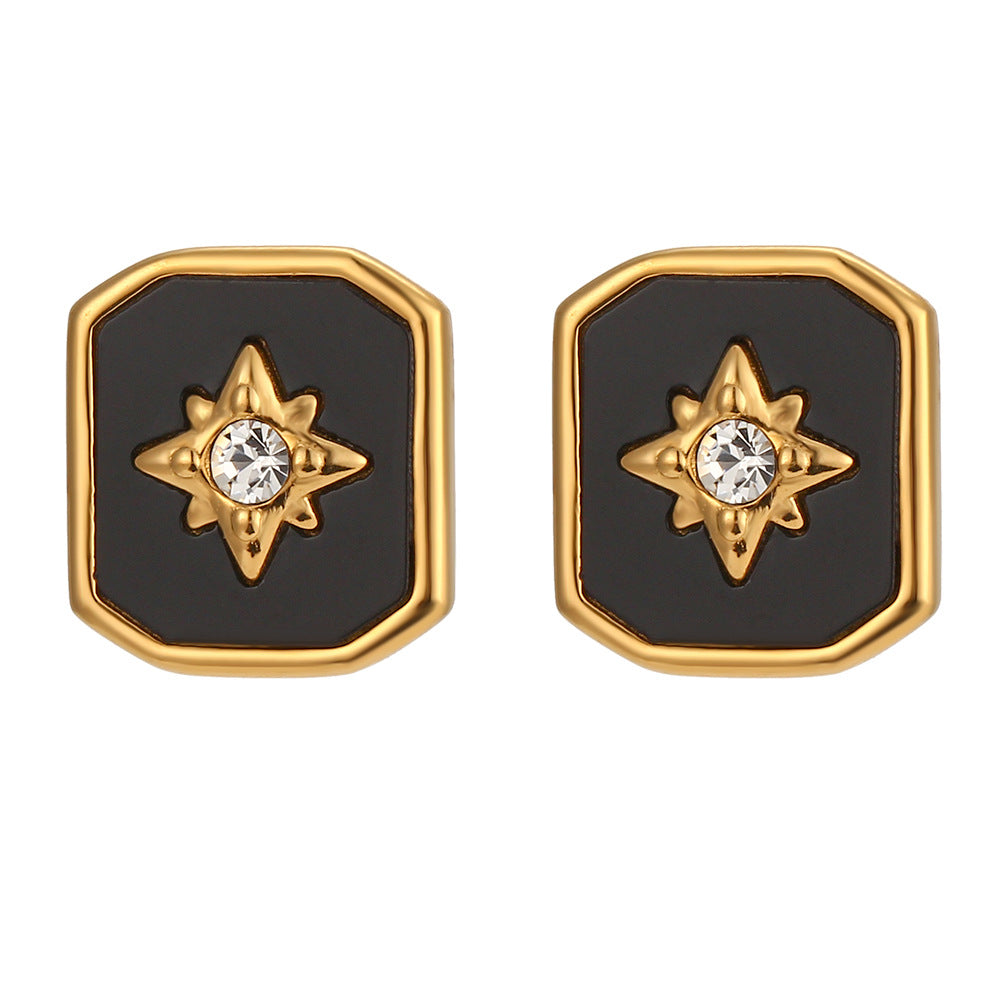 Wholesale Vintage Eight-pointed Star Acrylic Shell Square Necklace