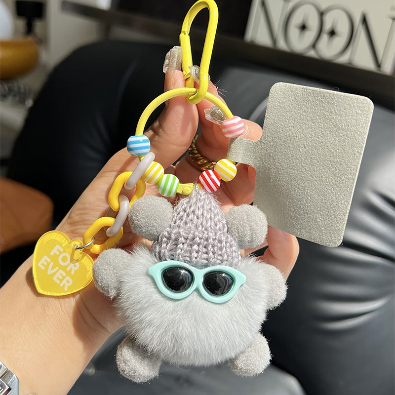 Wholesale Wholesale cute Rex rabbit fur briquettes bag pendants