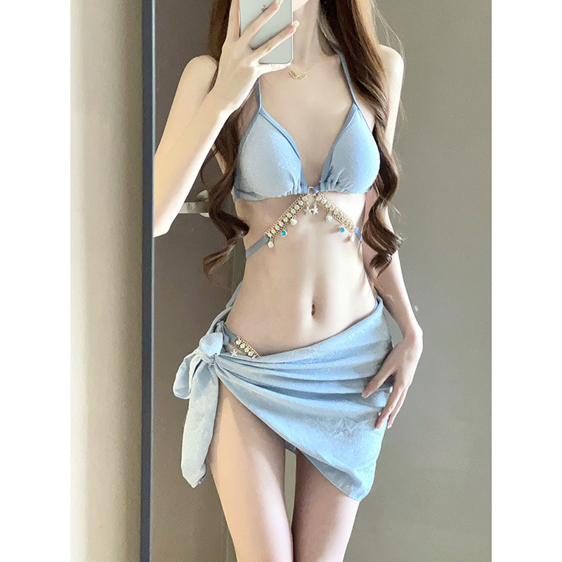 Wholesale Swimsuit strappy triangle bikini three-point sexy holiday swimsuit