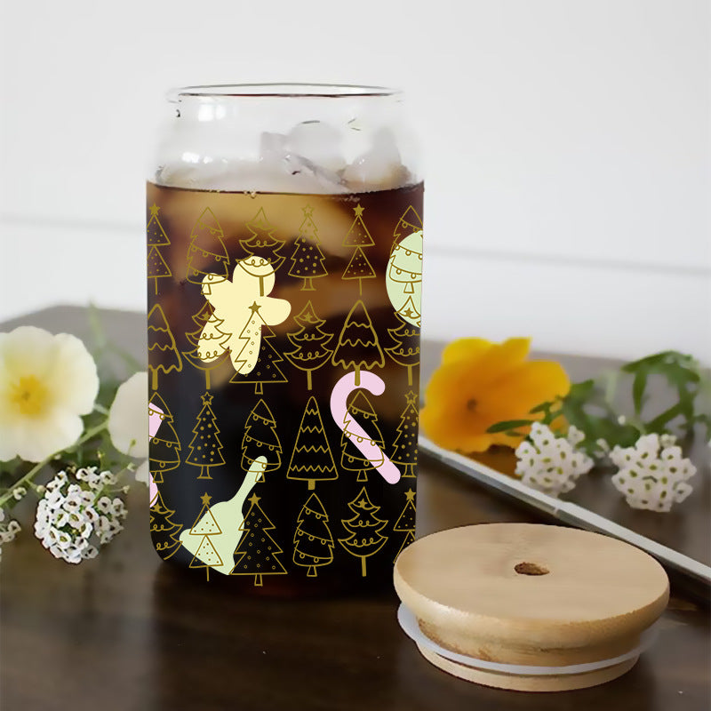 Wholesale Colorful Christmas Tree   16oz Cup UV DTF Wraps