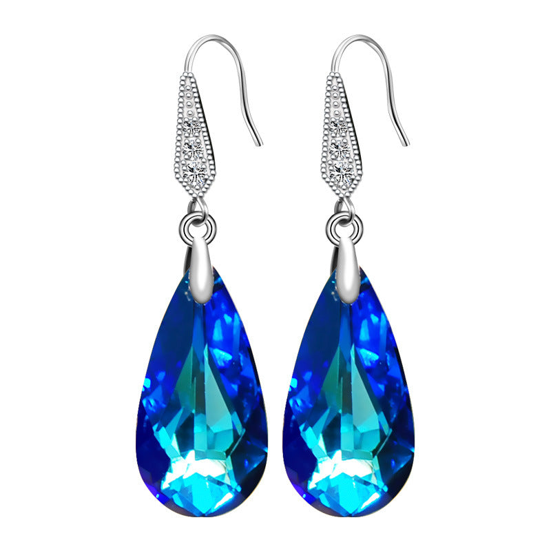 Wholesale Water Drop Synthetic Crystal Super Shiny Earrings