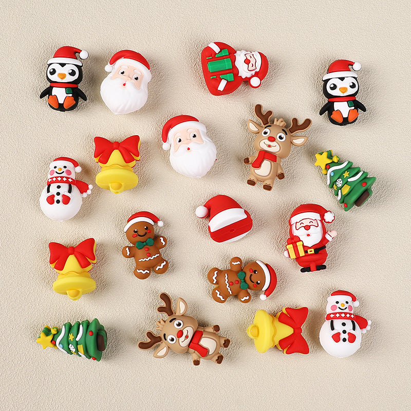 Wholesale 20pcs/pack Christmas Creative 3D  Silicone Beads