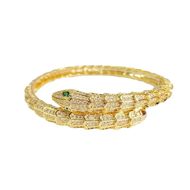Wholesale  personality green eye snake bracelet