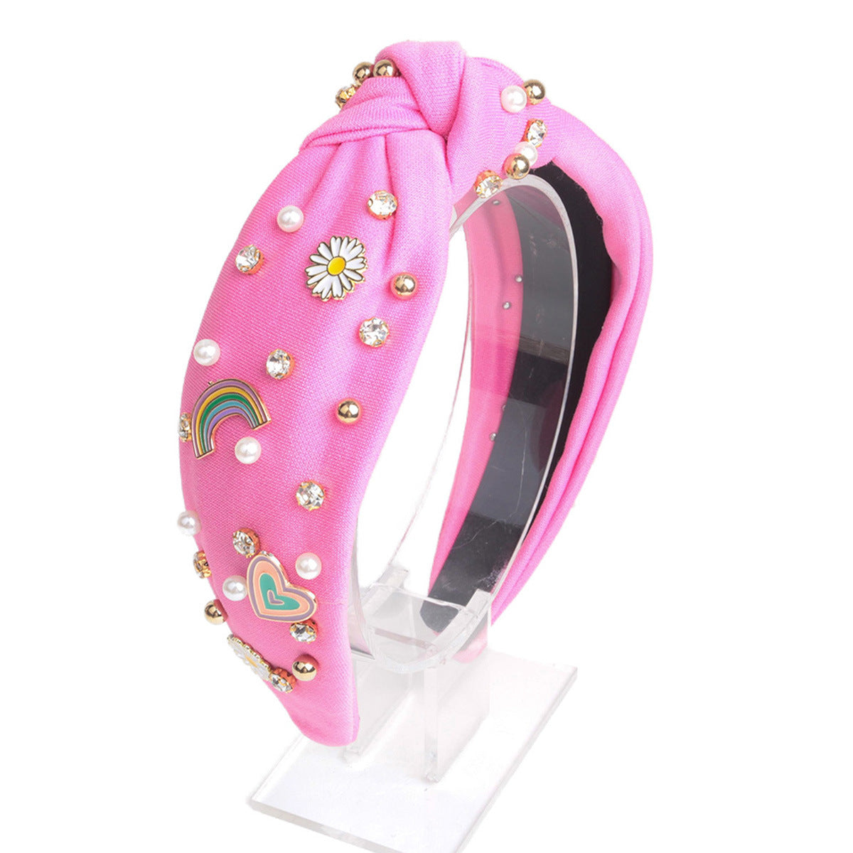 Wholesale new headband women's pearl knotted fabric headband fashion simple temperament headband hair accessories