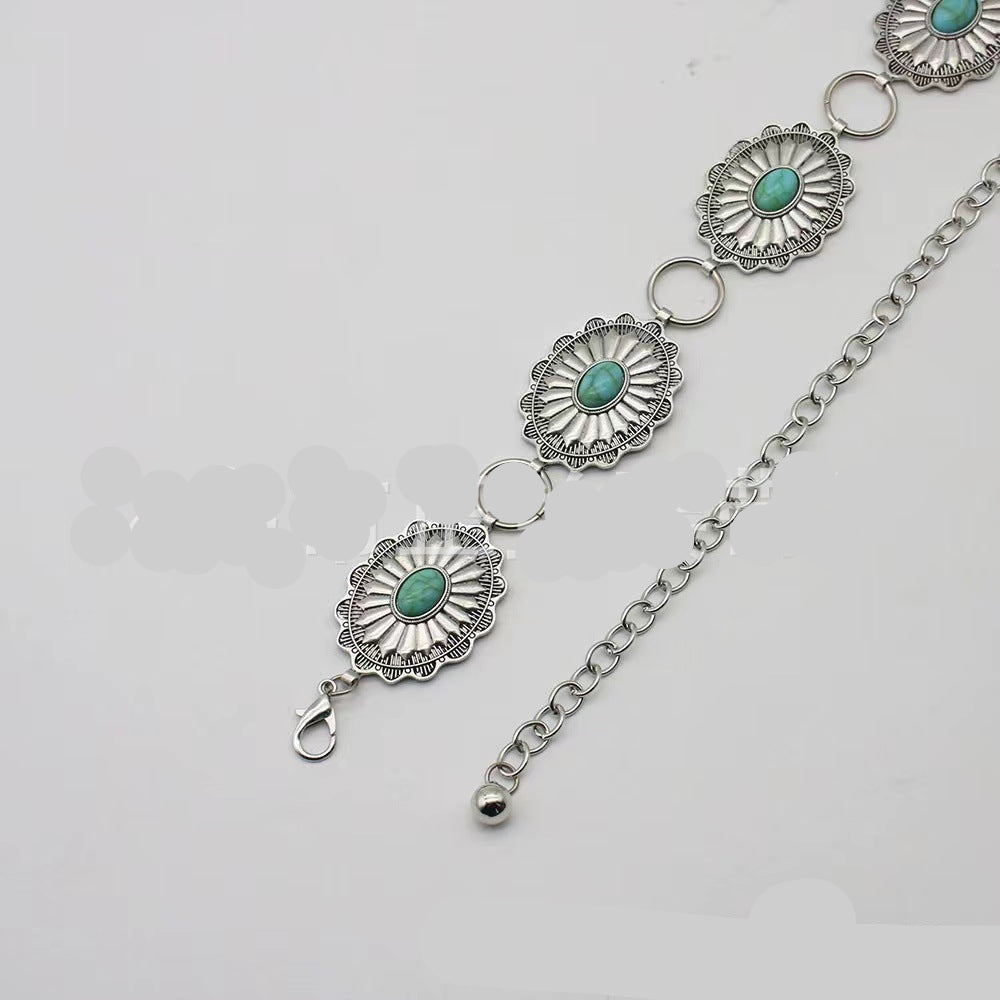 Wholesale Bohemian waist chain decorative turquoise ethnic style retro Body Jewelry