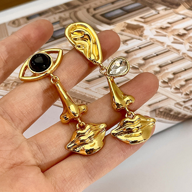 Wholesale of Artificial Crystal Asymmetric Earrings