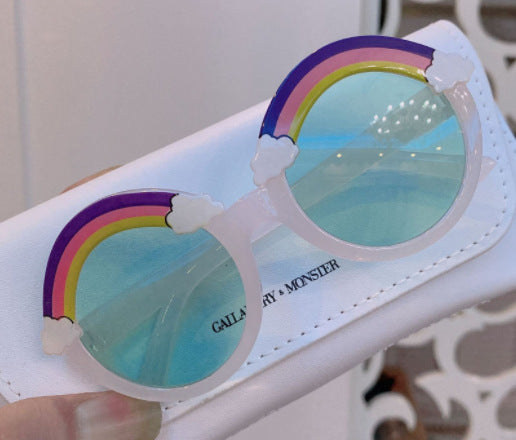 Wholesale PC Kids Rainbow Cute Round Frame Sunglasses