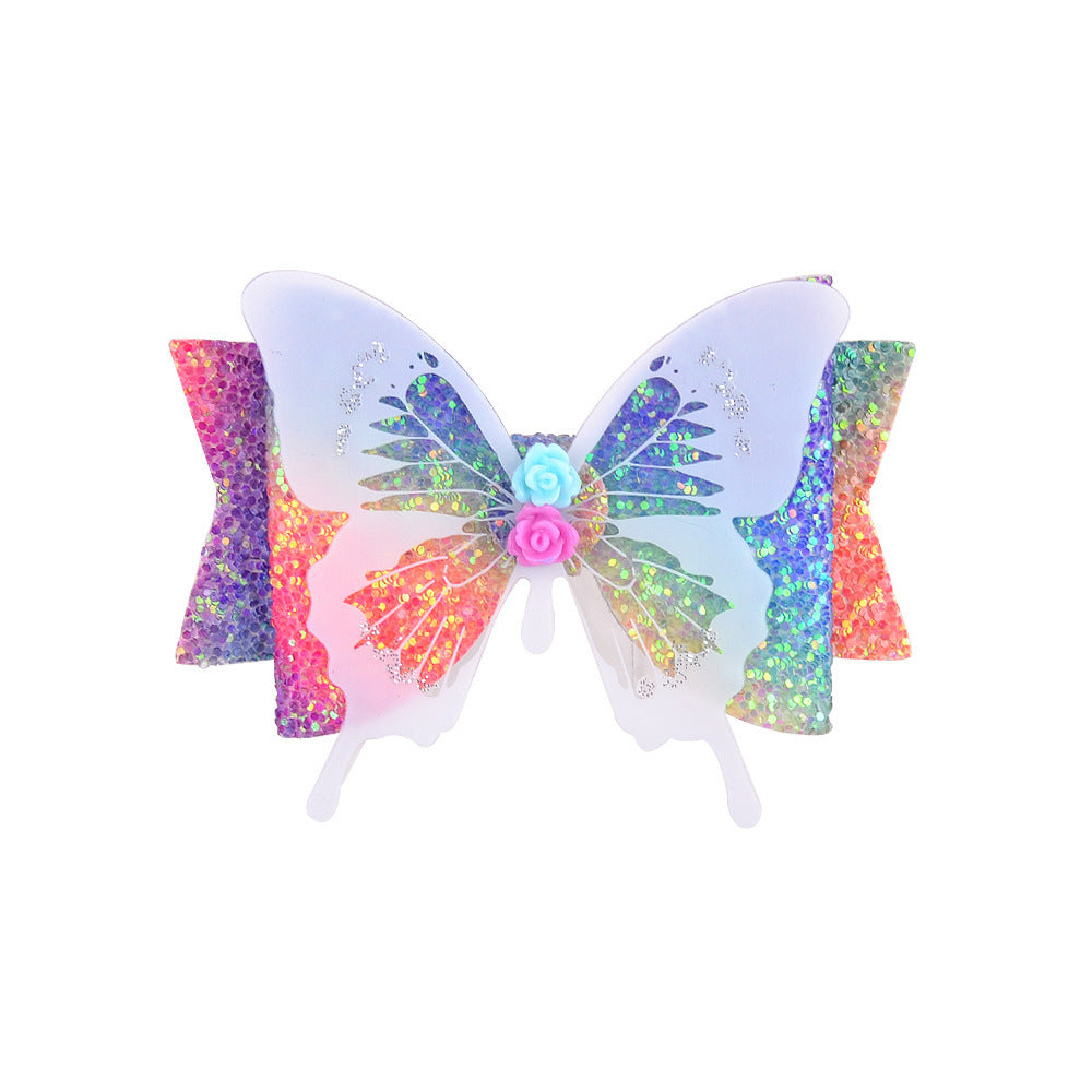 wholesale Fabric Glitter Bow Hair Clip