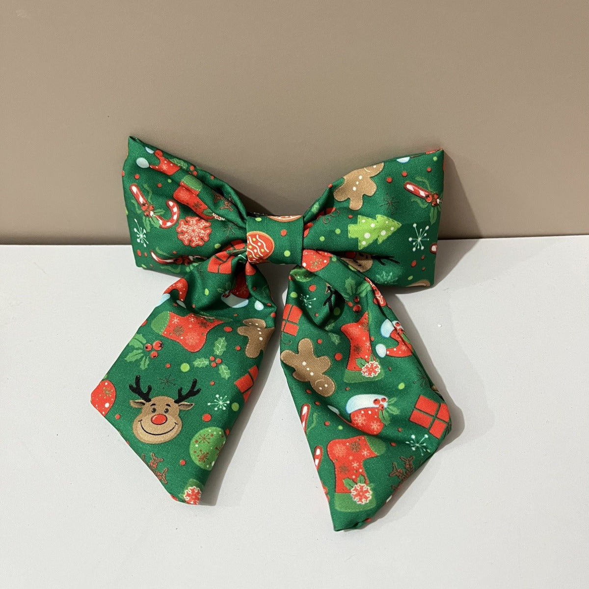 Wholesale Fabric knotted  green and red striped plaid solid color knotted wide-brimmed hairpin