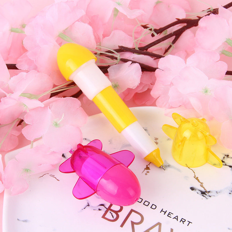Wholesale Cute Cartoon Airplane Shape Candy Color Telescopic Ballpoint Pen