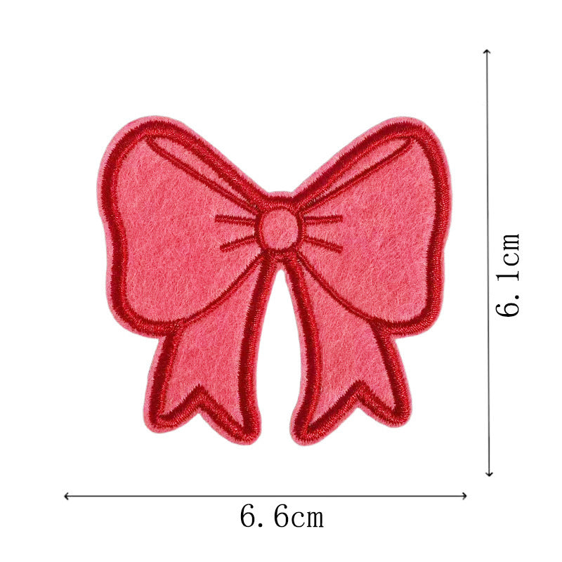 Wholesale Red Bow Embroidery Patch Set Of 9 For DIY Hair Clips And Towel Applique Fashion Accessory