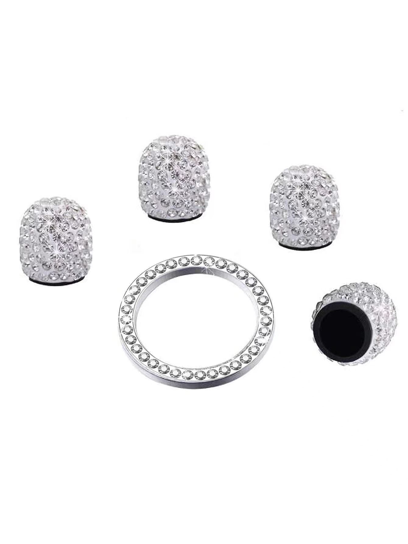 Wholesale Automotive Valve Caps with Diamond Inlay Creative Rhinestone Valve Core Wheels Rubber Tire Caps