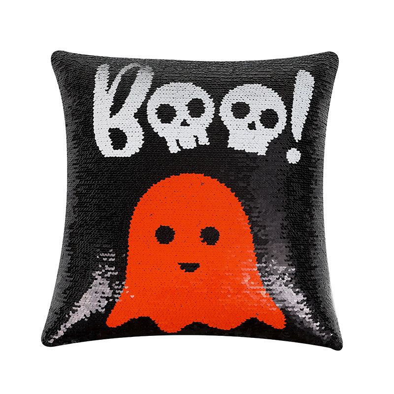 Wholesale  Pillow Cover Sequin Ghost Reversible Pillow Cushion Cover
