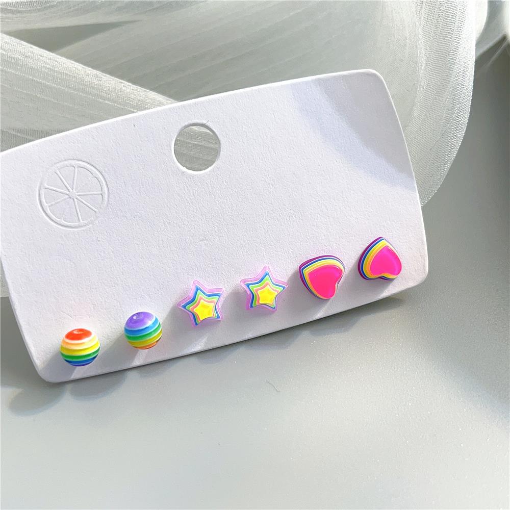 Wholesale Rainbow Love Alloy Earrings