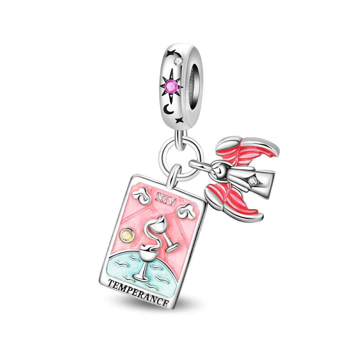 Wholesale Tarot Cards Sun Moon Stars Charm Copper Silver Plated Charms