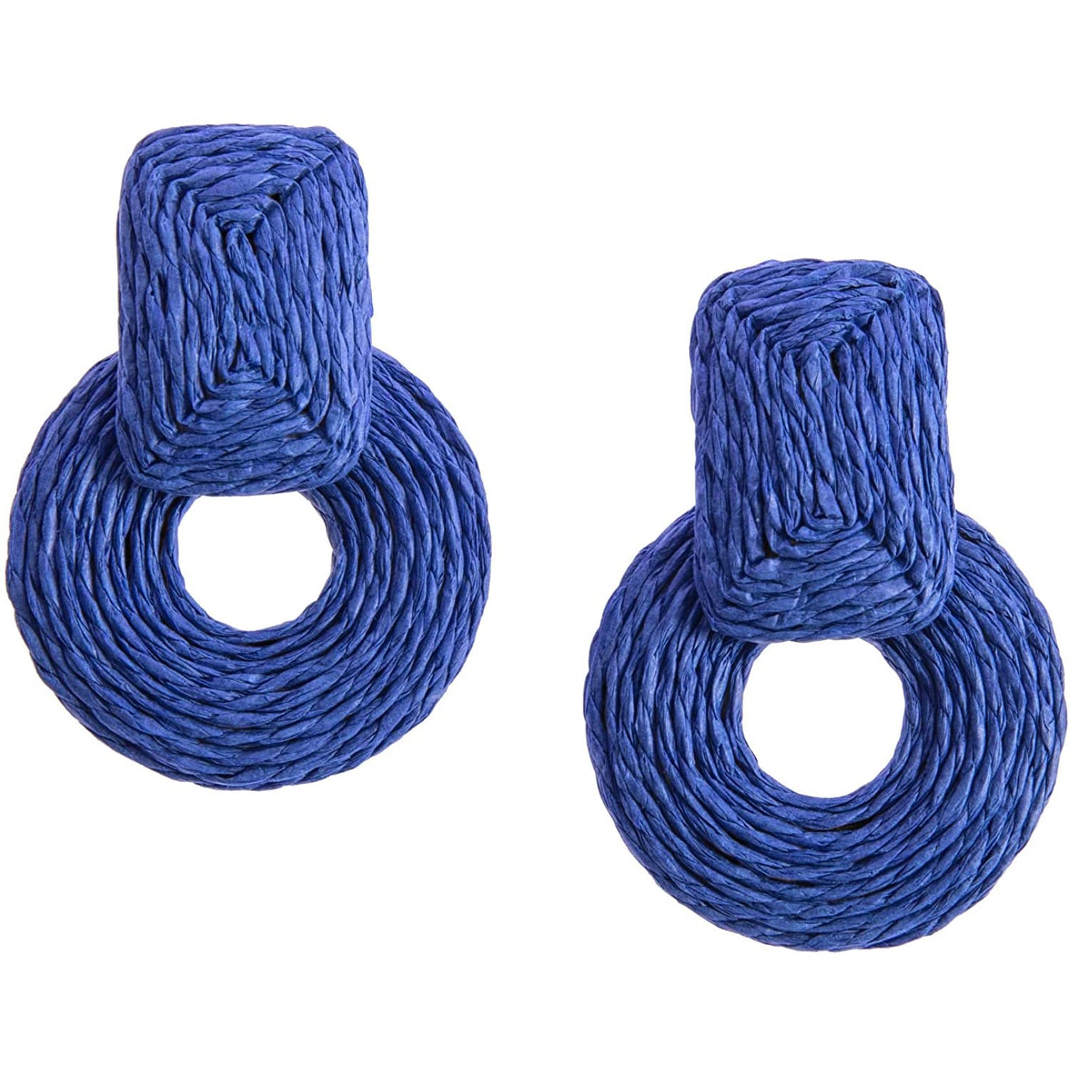 Wholesale Raffia Handmade Geometric Earrings