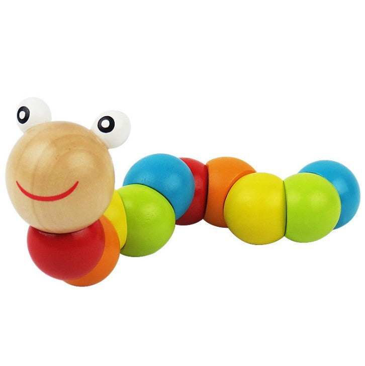 Wholesale Children's Puzzle Toys with Simulated Wooden Twisted Caterpillars