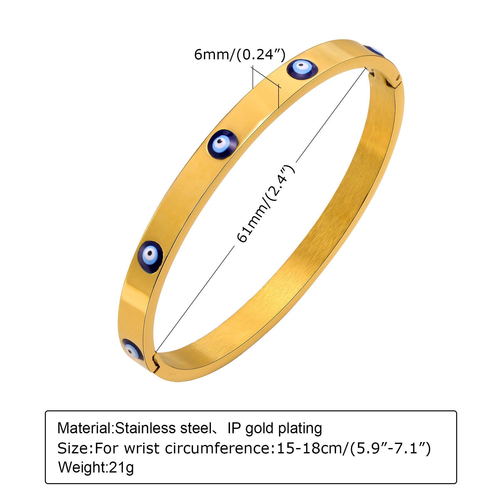 Pulseras de acero inoxidable al por mayor de diablo ojo