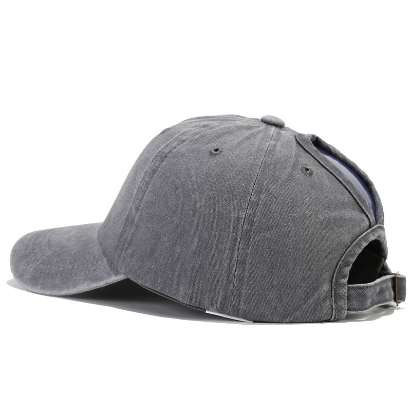 Wholesale Rockery Embroidery Washed Cotton Ponytail Baseball Cap