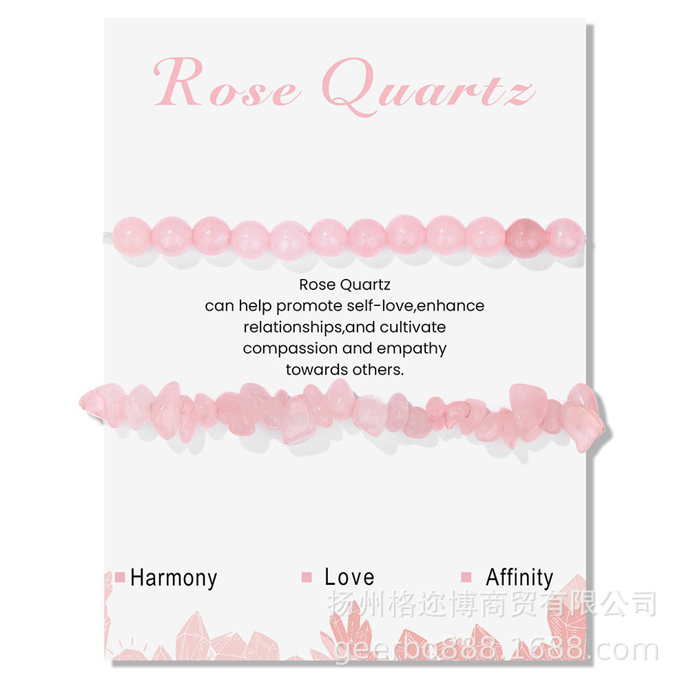 Wholesale Natural Stone Card Gravel Double Layer Bracelet