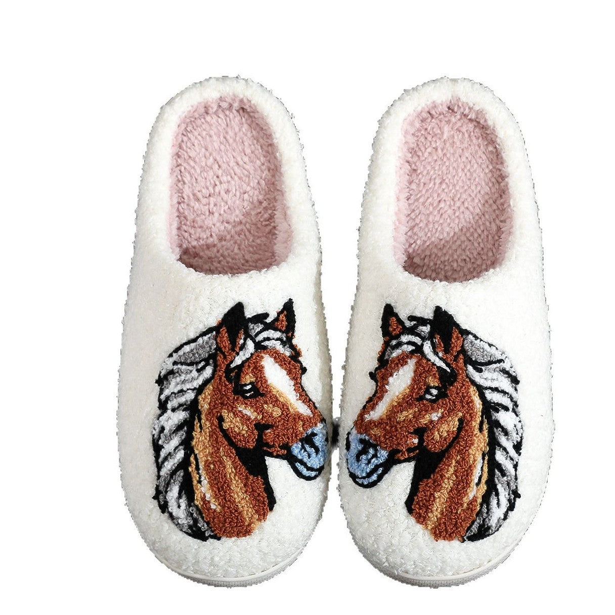 Wholesale Cotton slippers for men and women,horse head embroidered shoes
