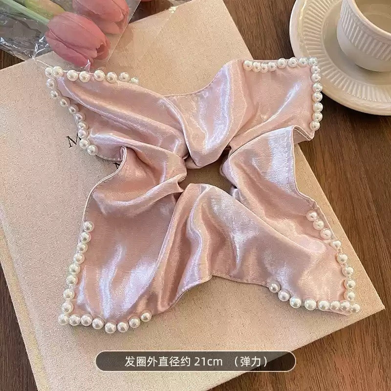 Wholesale Fabric Square  With Openwork Lace Hair  Scrunchie