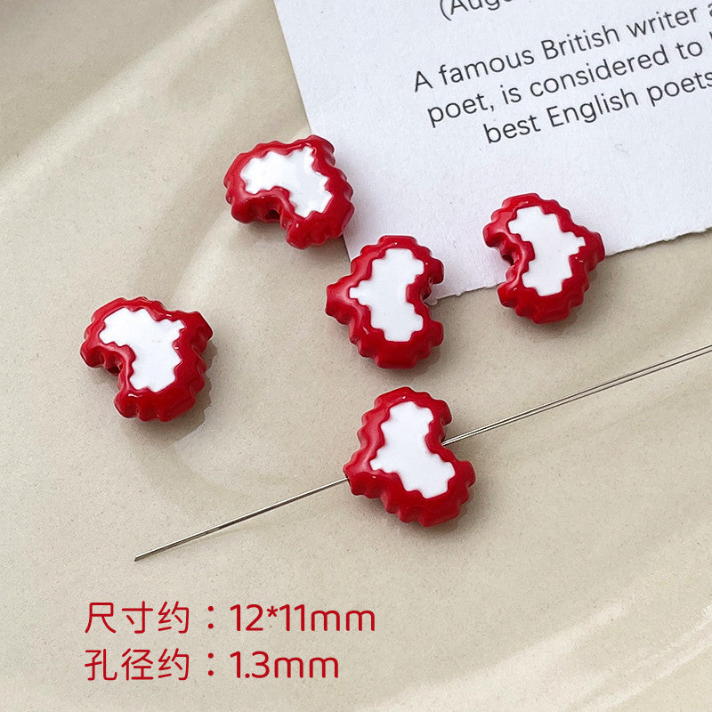Wholesale 10pcs Dopamine Christmas Series Colorful Love Gift Box Beads
