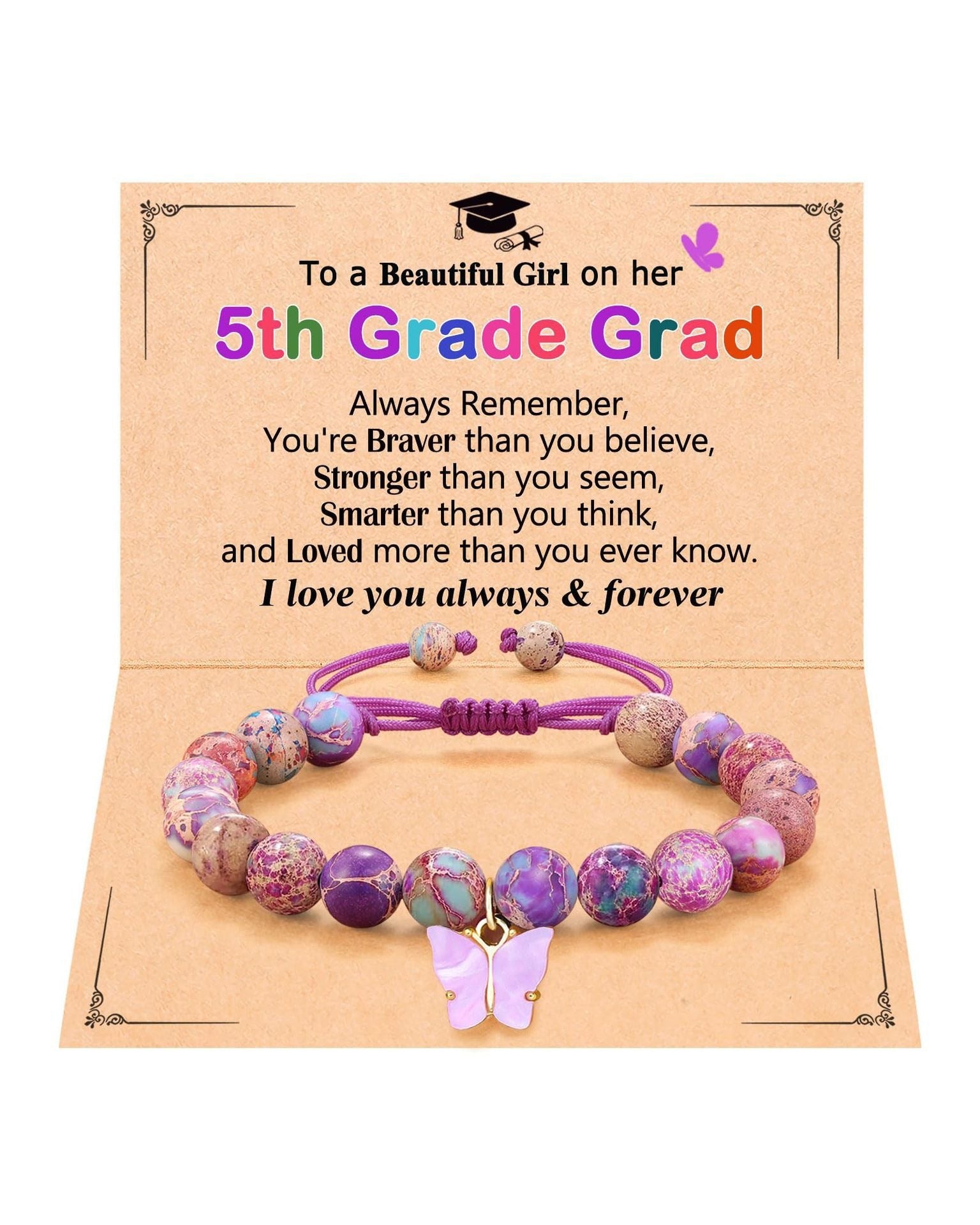 Wholesale Unisex Handmade Woven Butterfly Purple Acrylic Bead Bracelet Jewelry Accessory