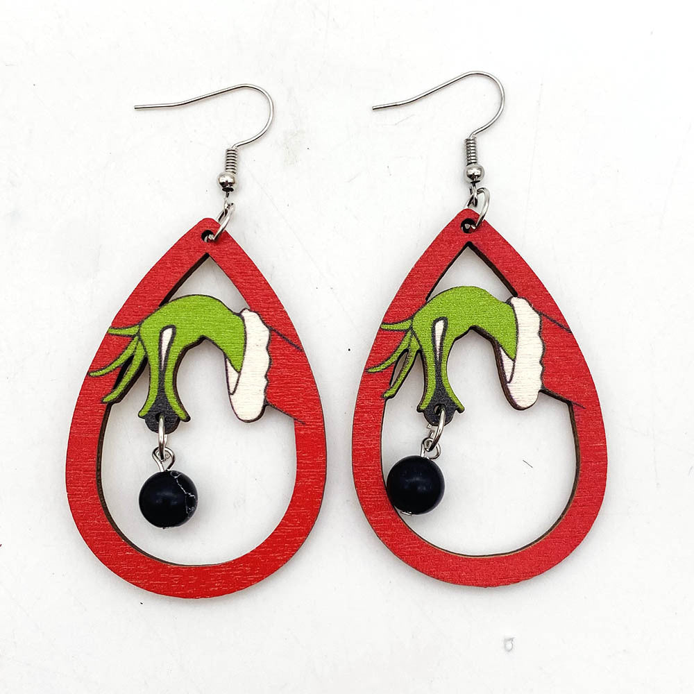 Wholesale Wooden Christmas Earrings