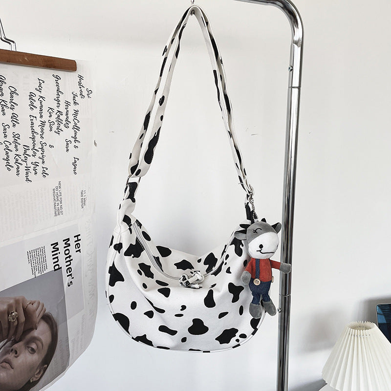 Wholesale Leopard Print Cow Print Bag Large Capacity Simple Canvas Bag Crossbody Bag