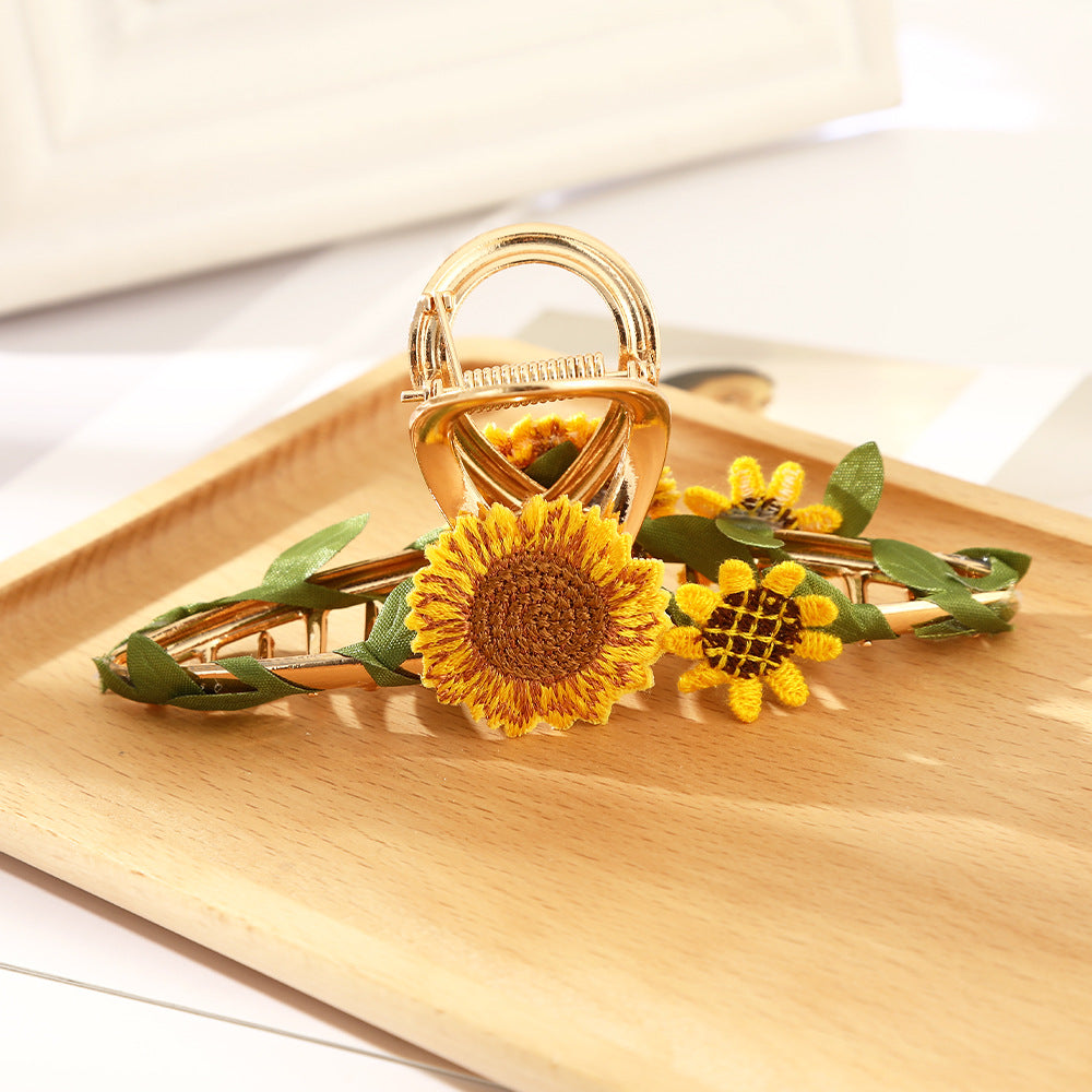 Wholesale Sunflower Metal Large Hair Clips