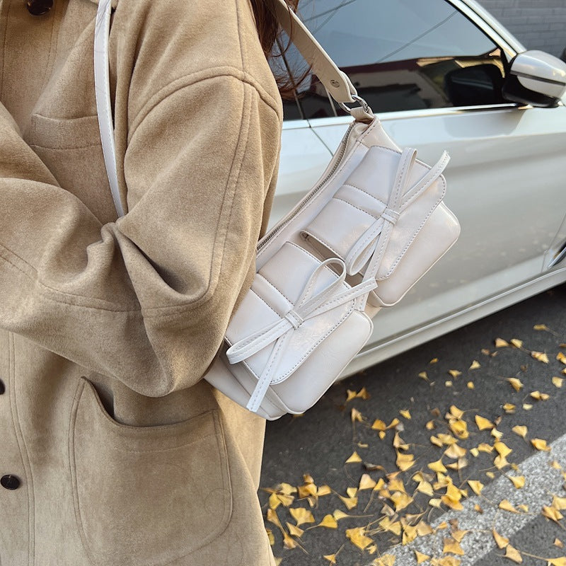 Wholesale Fashion bag winter simple casual small square bag bow crossbody bag