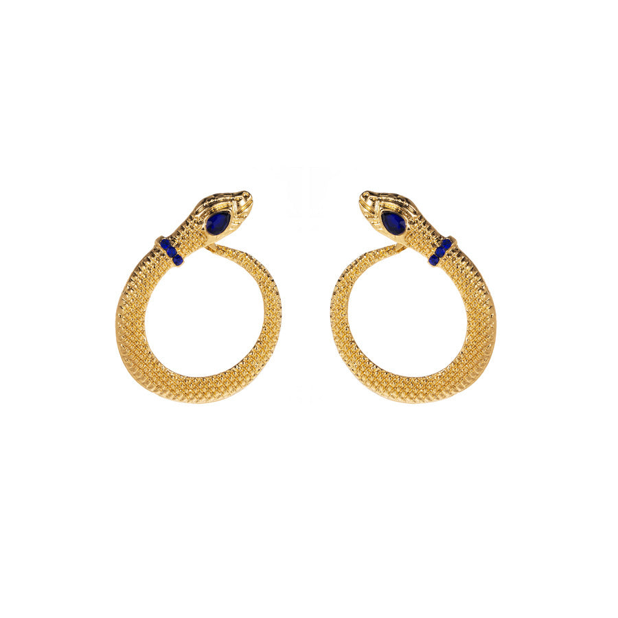 Alloy diamond serpentine exaggerated earrings