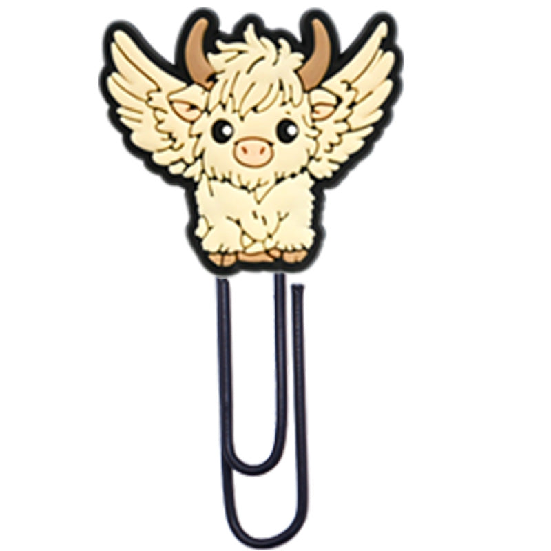 Wholesale  Random 50pcs/pack   Highland Cattle Yak Paper Clip Bookmark