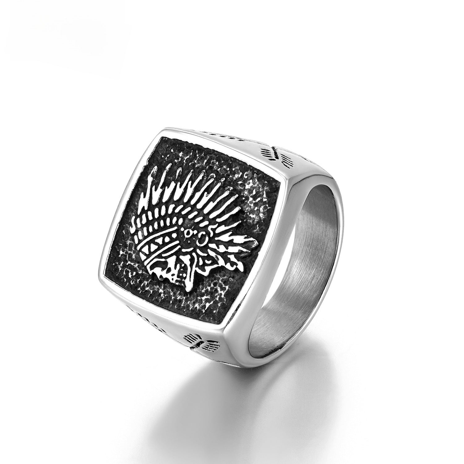 Wholesale Indian Totem Vintage Stainless Steel Men's Ring