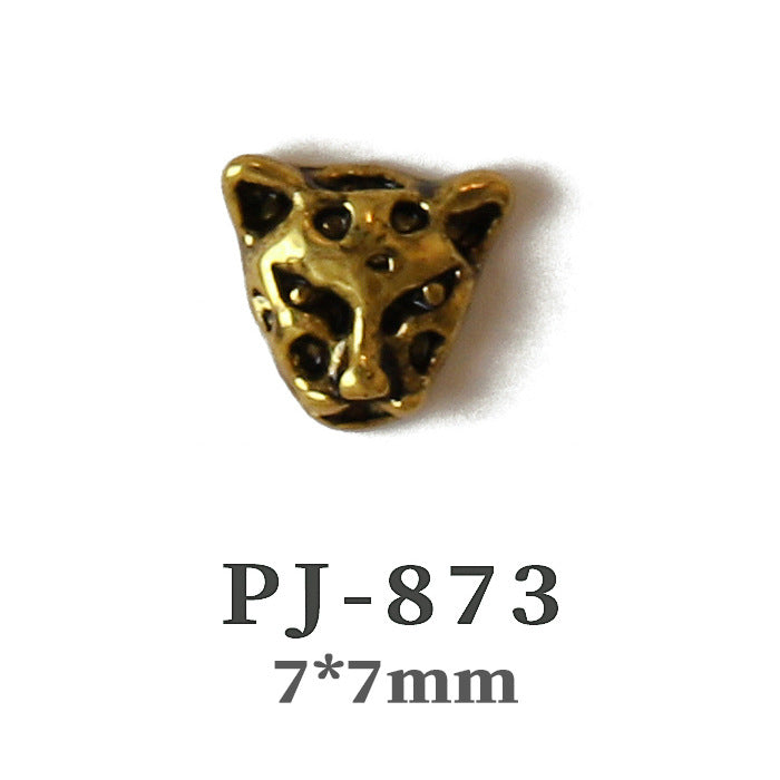 Wholesale  Metal Nail Art Charms Antelope Head Wings Leopard Head Manicure Decorative Accent