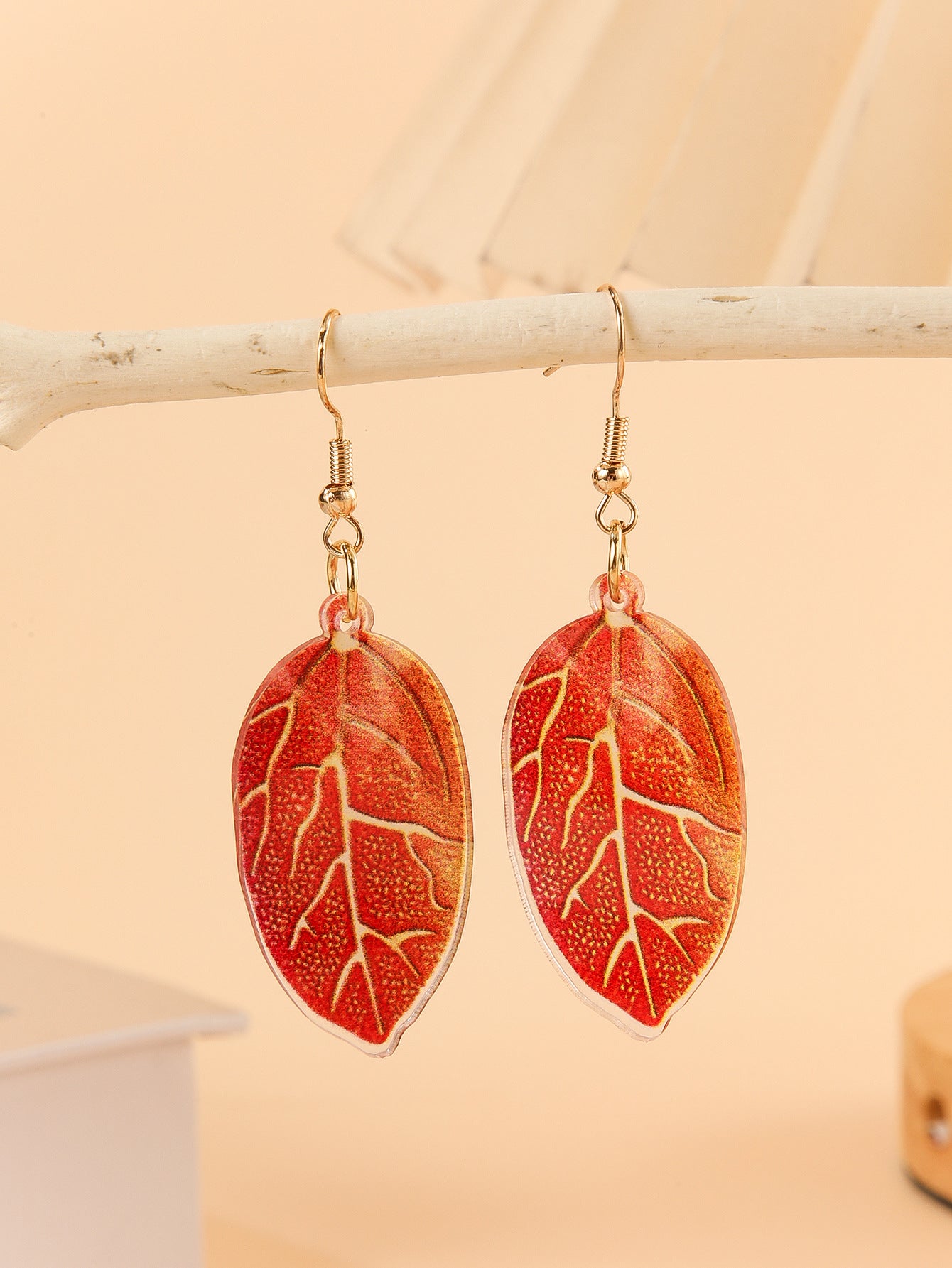 Wholesale Dead Leaf Acrylic Texture Earrings