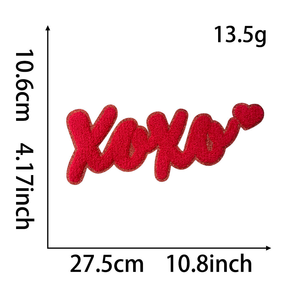 Wholesale Valentine' s Day Oversized 28cm  Baseball Smiley Letter  Cloth DIY Patches