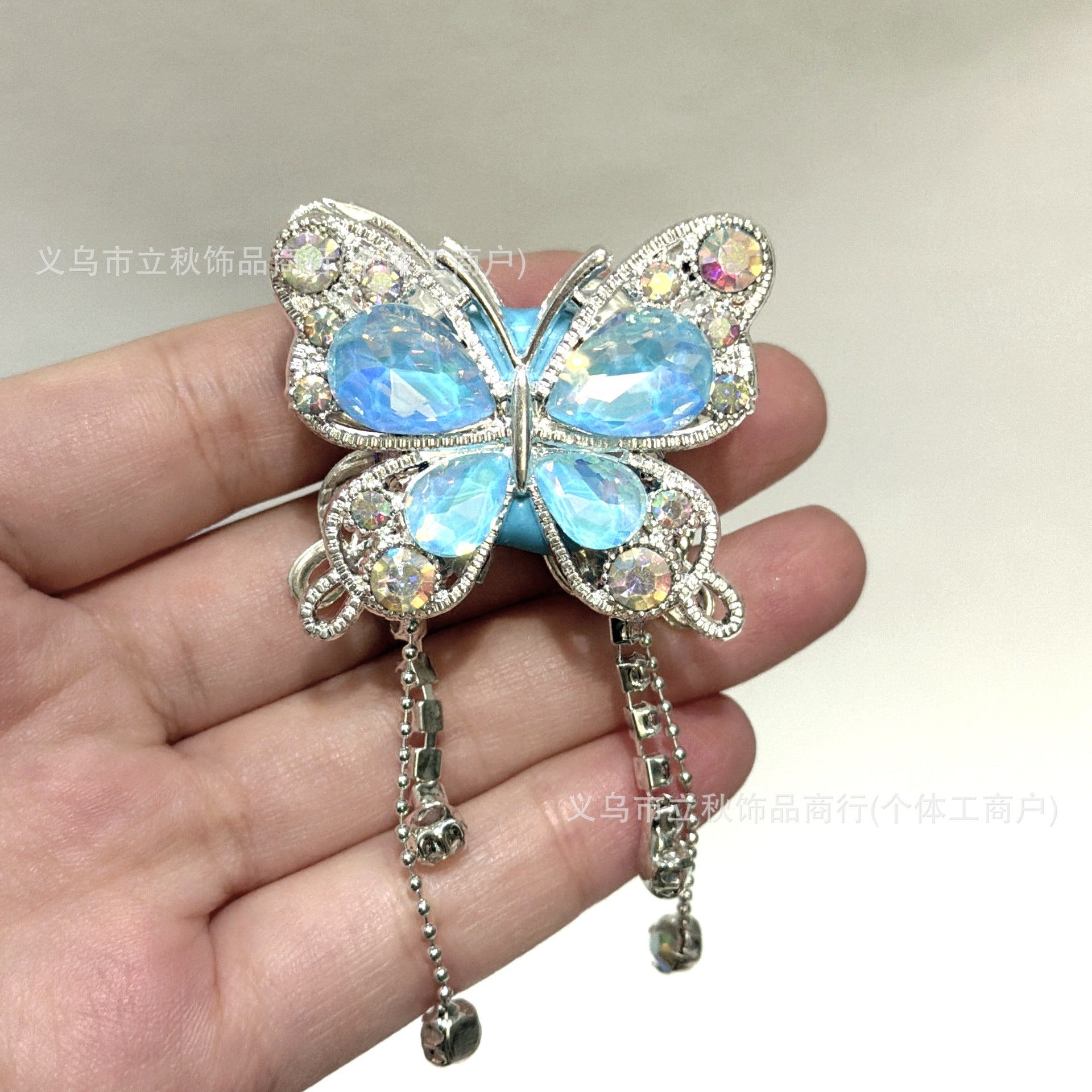 Wholesale 10pcs Soft ceramic three-dimensional butterfly crystal tassel beads