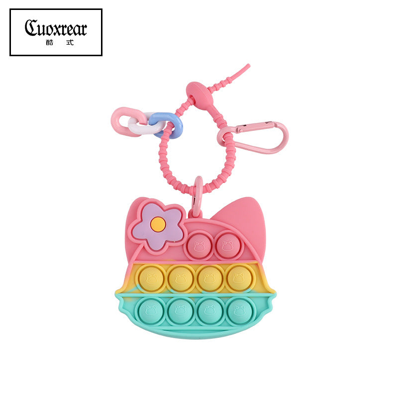 Wholesale Cute Unzipped Coin Purse Cartoon Silica gel Keychain