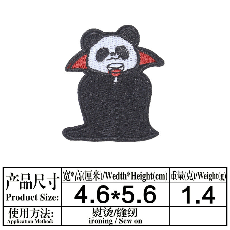 Wholesale Computer Embroidery Sticker Small Snake Original Black Cat  Magic Panda Bag Decorative Patch Sticker